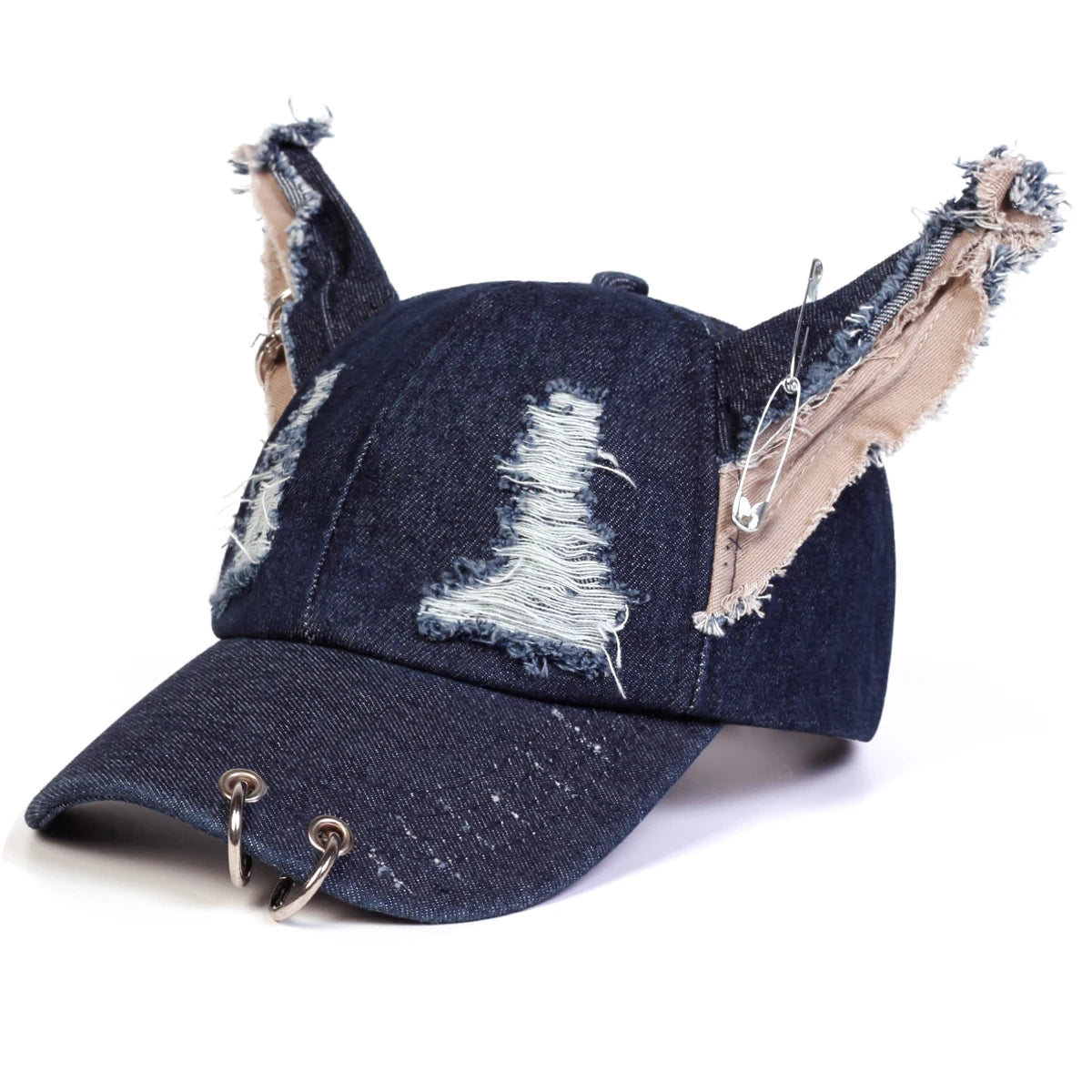 Unisex Cute Ear Design Iron Ring Cowboy Baseball Caps