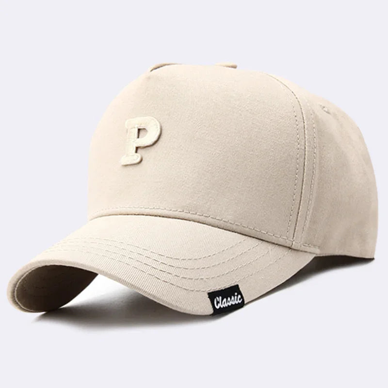 Big Head Hard Cotton 5 Panels Baseall Cap Outdoors Leisure Curved Peak Sun Hat