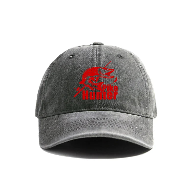 Pike Hunter Baseball Cap Distressed Hats Cap