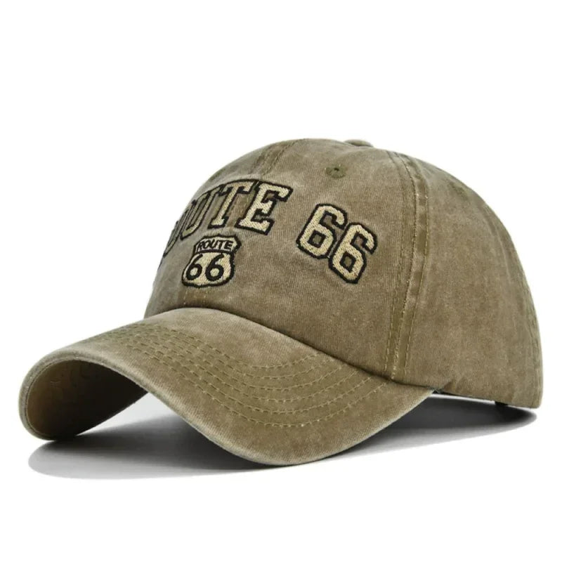 ROUTE 66 Letter Embroidered Baseball Cap Fashion Cotton Snapback Hat Hip Hop Caps Outdoor Hats