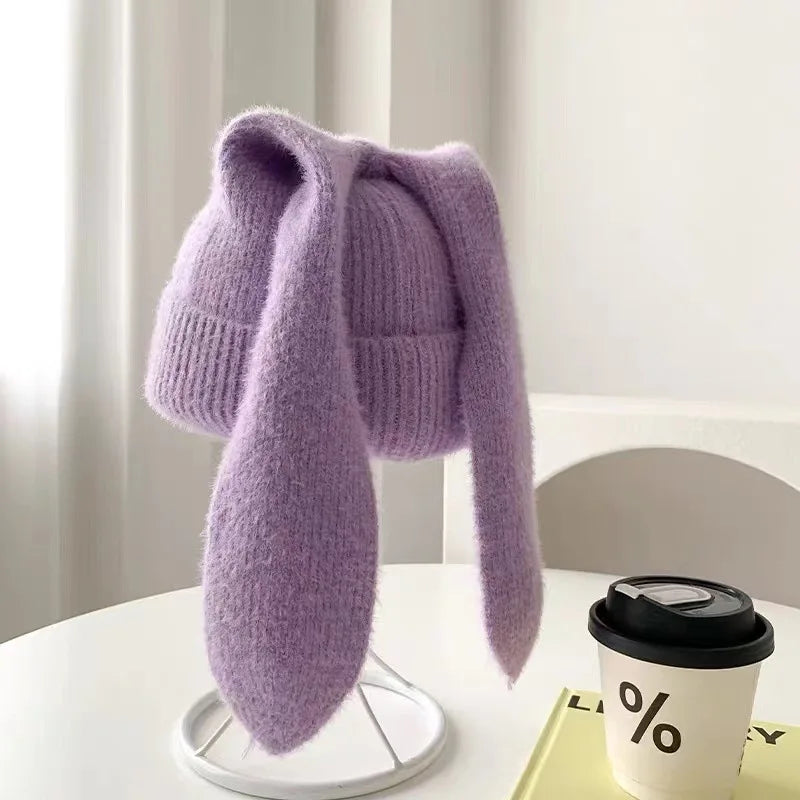 Women's Bunny Ear Beanie – Cozy Knitted Winter Hat