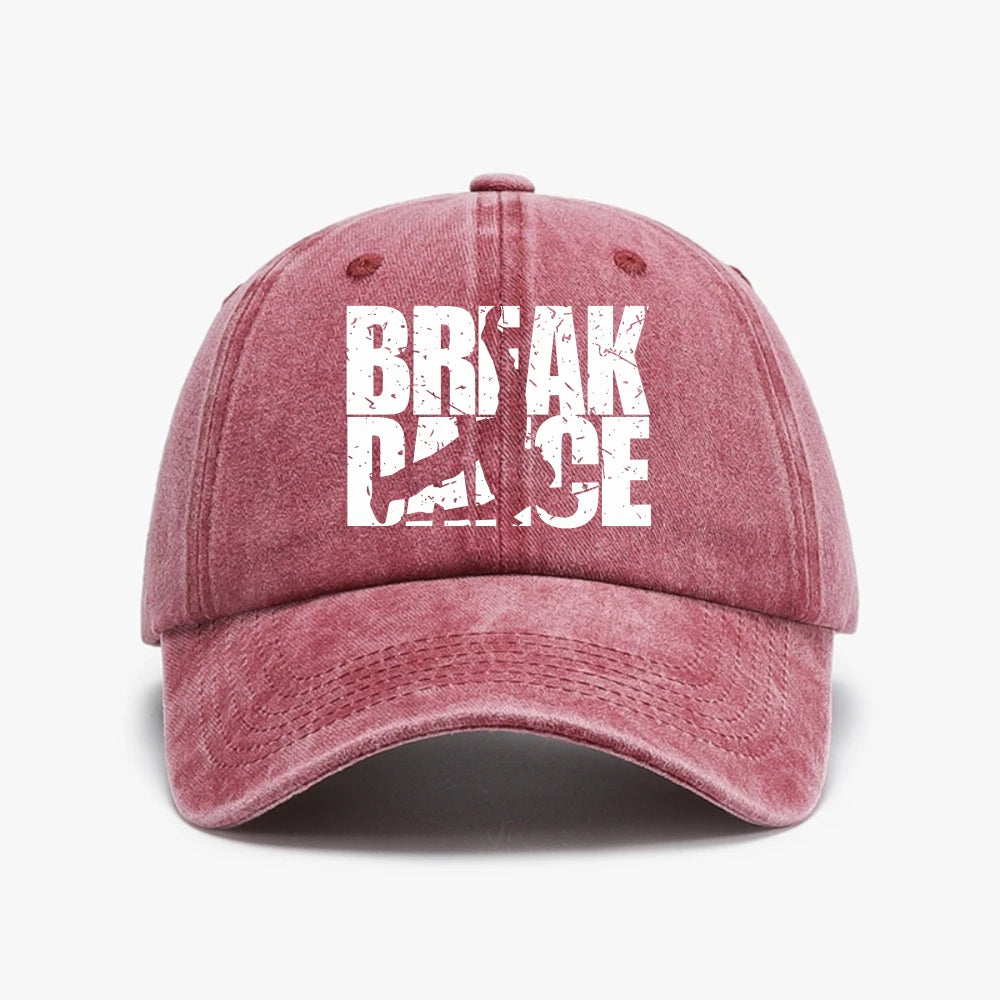 Retro Breakdance Graphic Streetwear Man Washed Baseball Cap