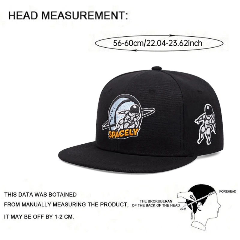 Snapback Hat Astronaut Embroidered Flat Edge Hat Street Hip Hop Hat