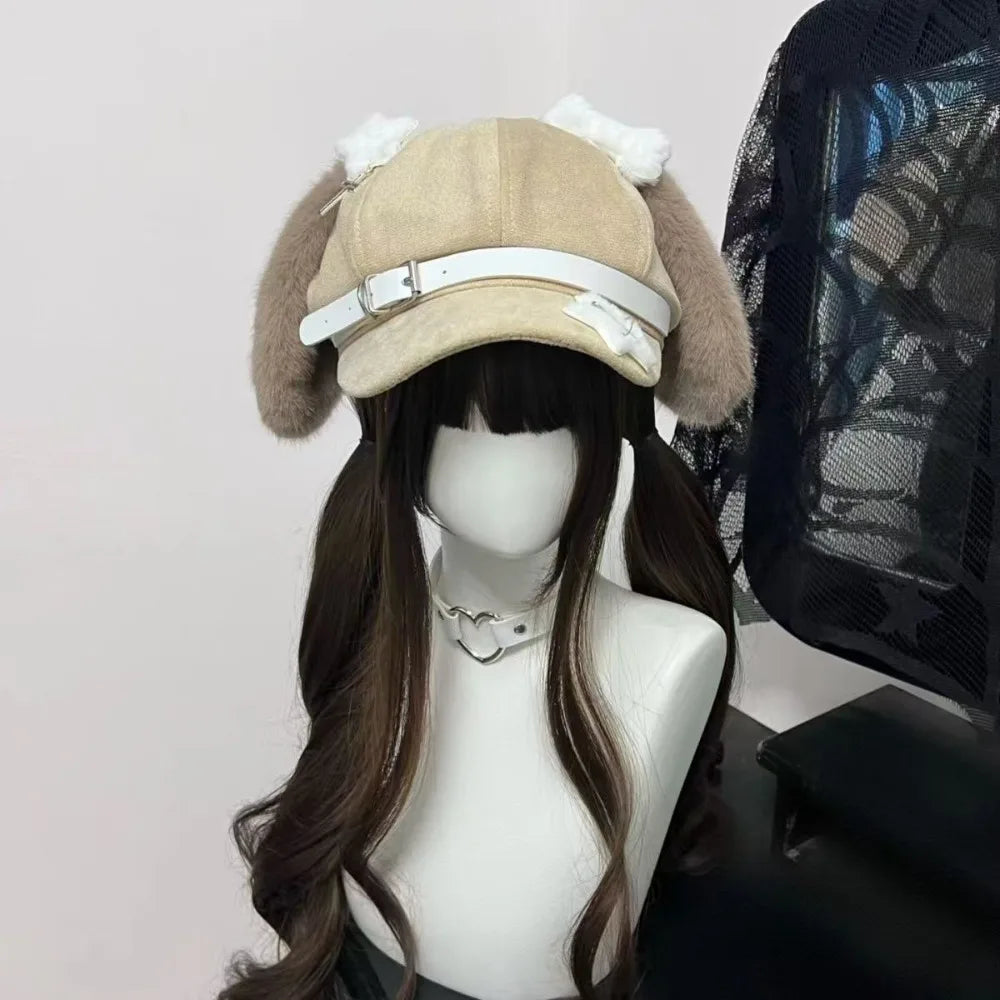 Japanese Style Sweet Style Women's Berets Dog Eared Winter