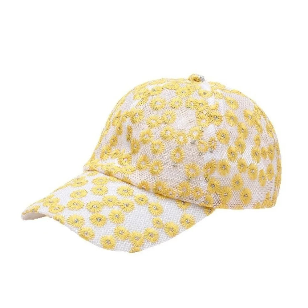 Casual Embroidered Flower Baseball Cap Adjustable