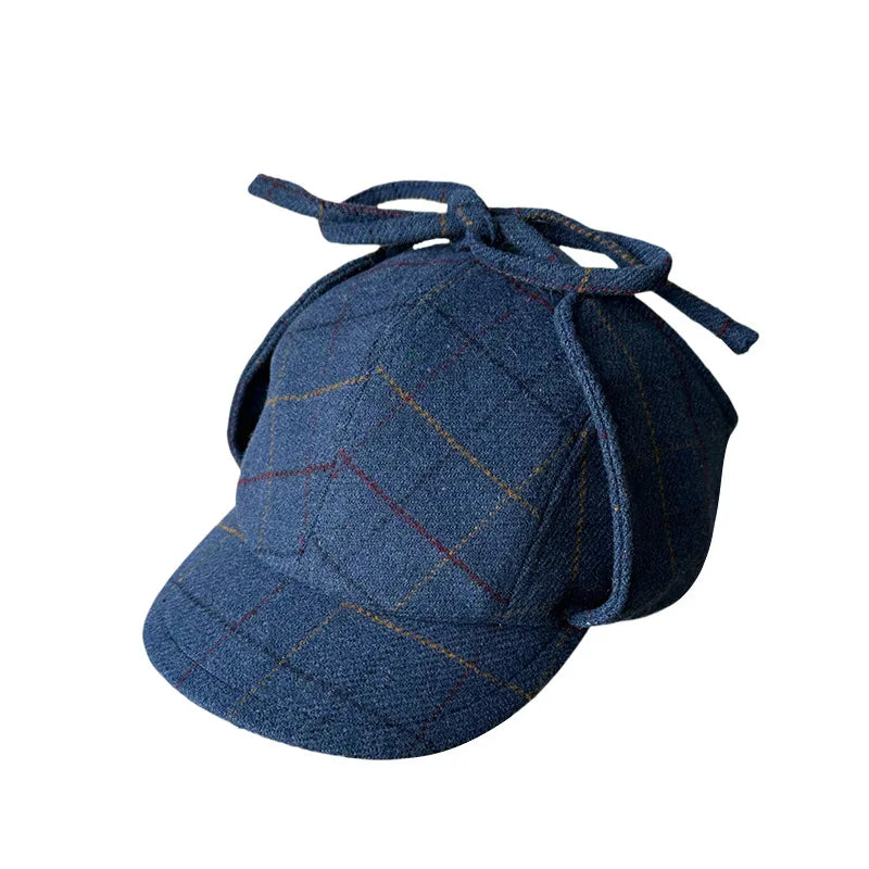 Vintage Earflap Newsboy Cap British Style Artist Painter Hat