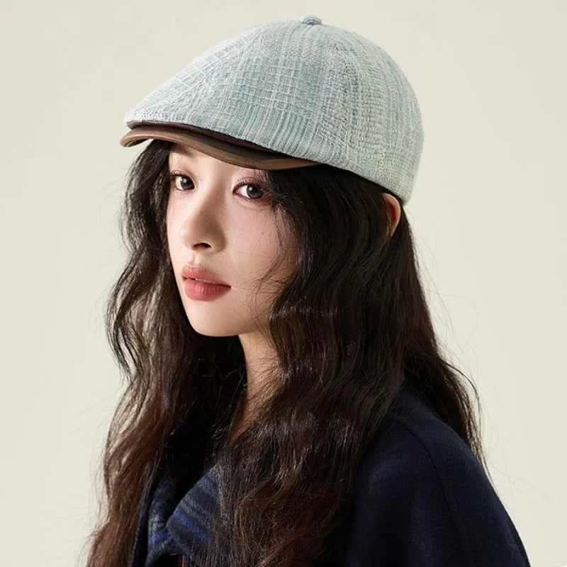 Woman Y2K Harajuku High Street Forward Hats Denim Beret Cap