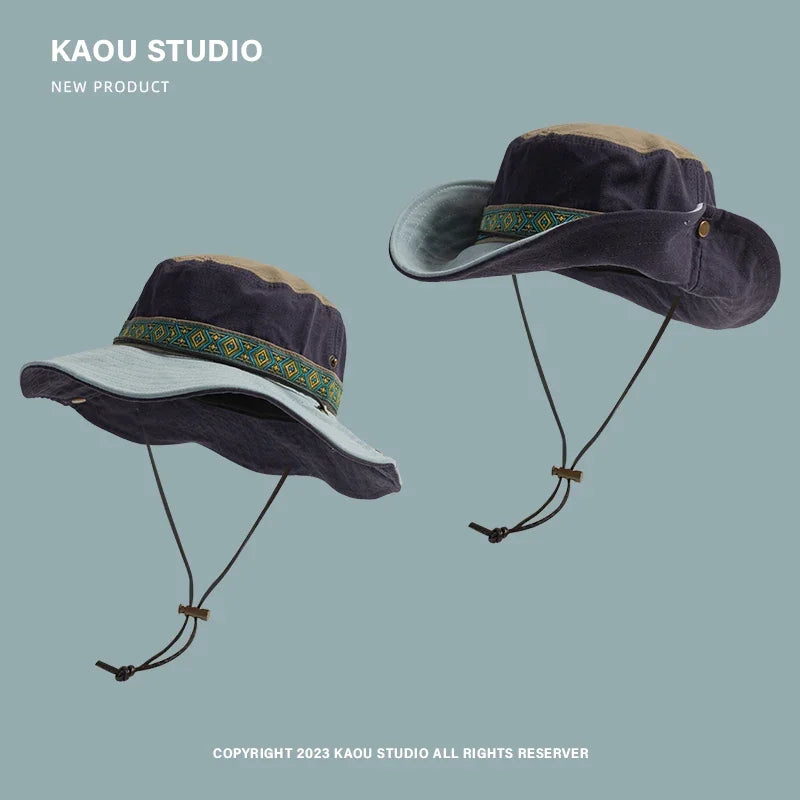 Spring Summer Versatile Sun Parent-child Bucket Hat Men Women