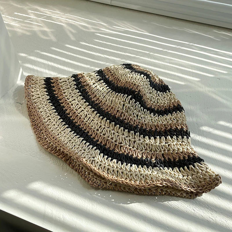 Rainbow Bucket Hat Casual Seaside Vacation Summer