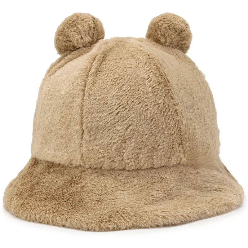 Ladies Fashion Leopard Print Plush Warm Fisherman Hat