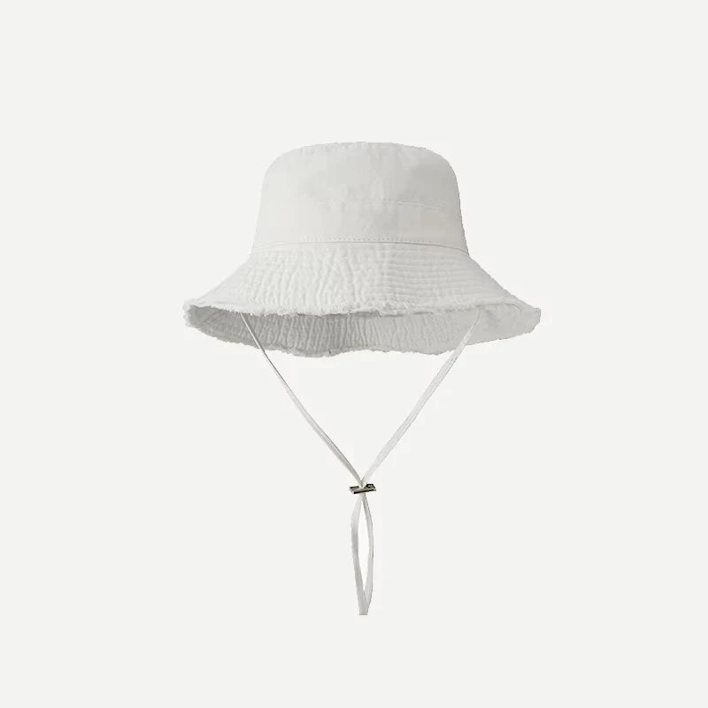 Fisherman's Hat, Women's Foldable Retro Versatile Travel, Polished Edge Sun Hat, Temperament enhancing face basin hat