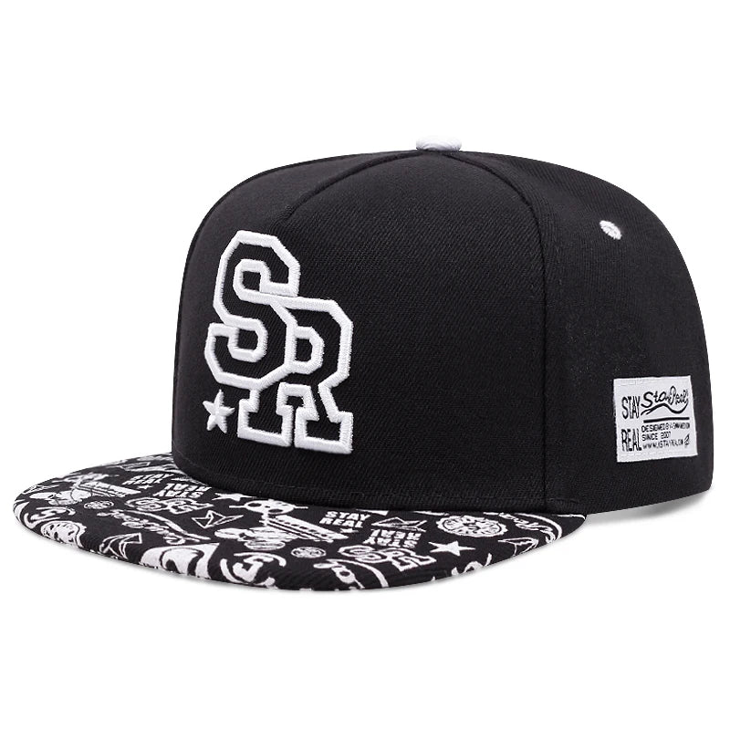 SnapbackHat Letter SR Embroidery Outdoor Leisure Sunshade Hat