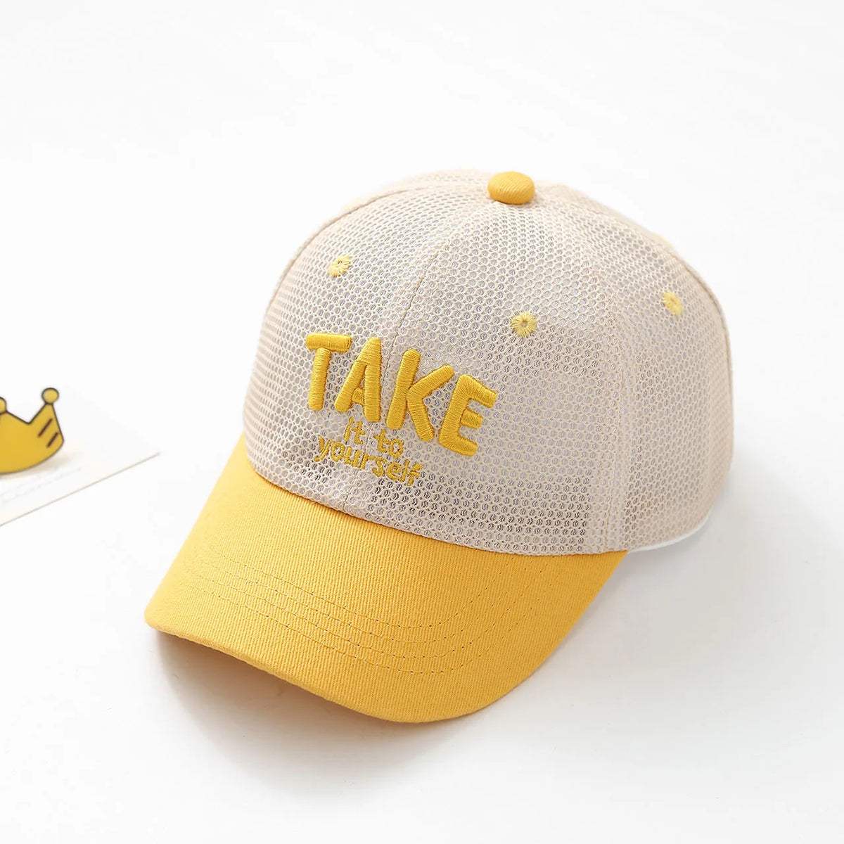Letter Embroidered Baseball Cap For Kids Summer Sunscreen Mesh Hat Boy Girl Toddler Outdoor Breathable Sun Hats