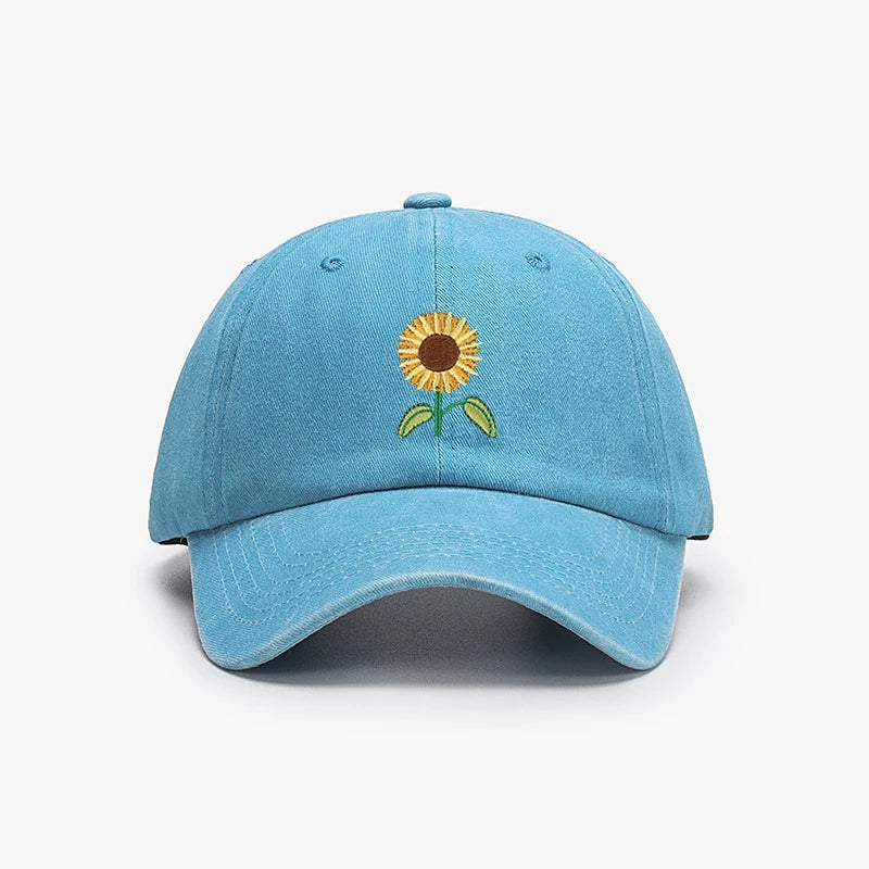 Sunflower Baseball Cap Embroidered Plant Dad Trucker Hat