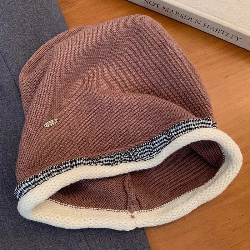 Retro Laid-Back Knitted Hat Hugger Toque Cap