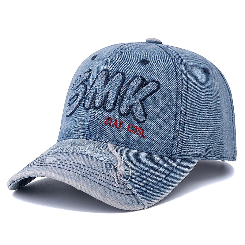 Unisex Washed Cotton Raw Hem Baseball Cap