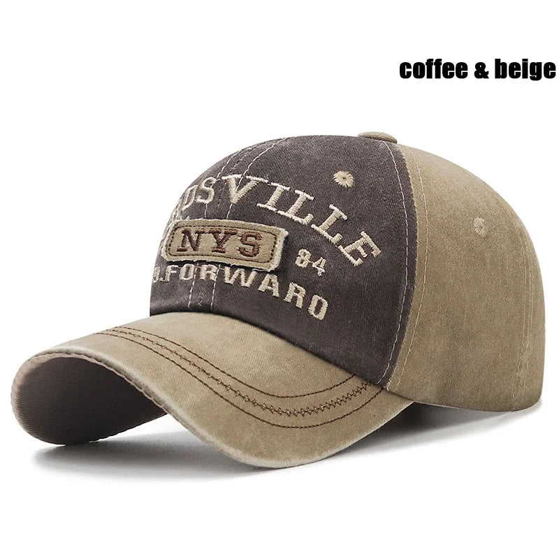 Washed Old Letter Embroidered Caps Baseball Cap