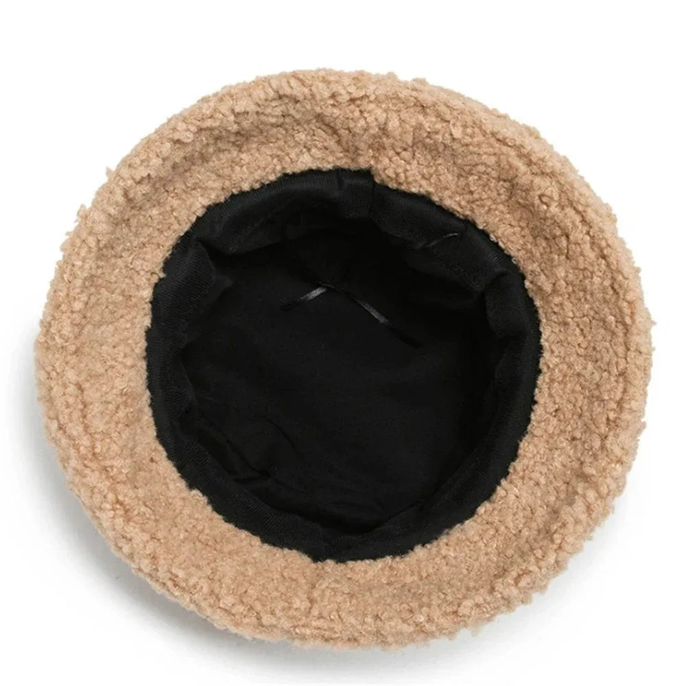 Winter Warm Fleece Bucket Hat for Men Women