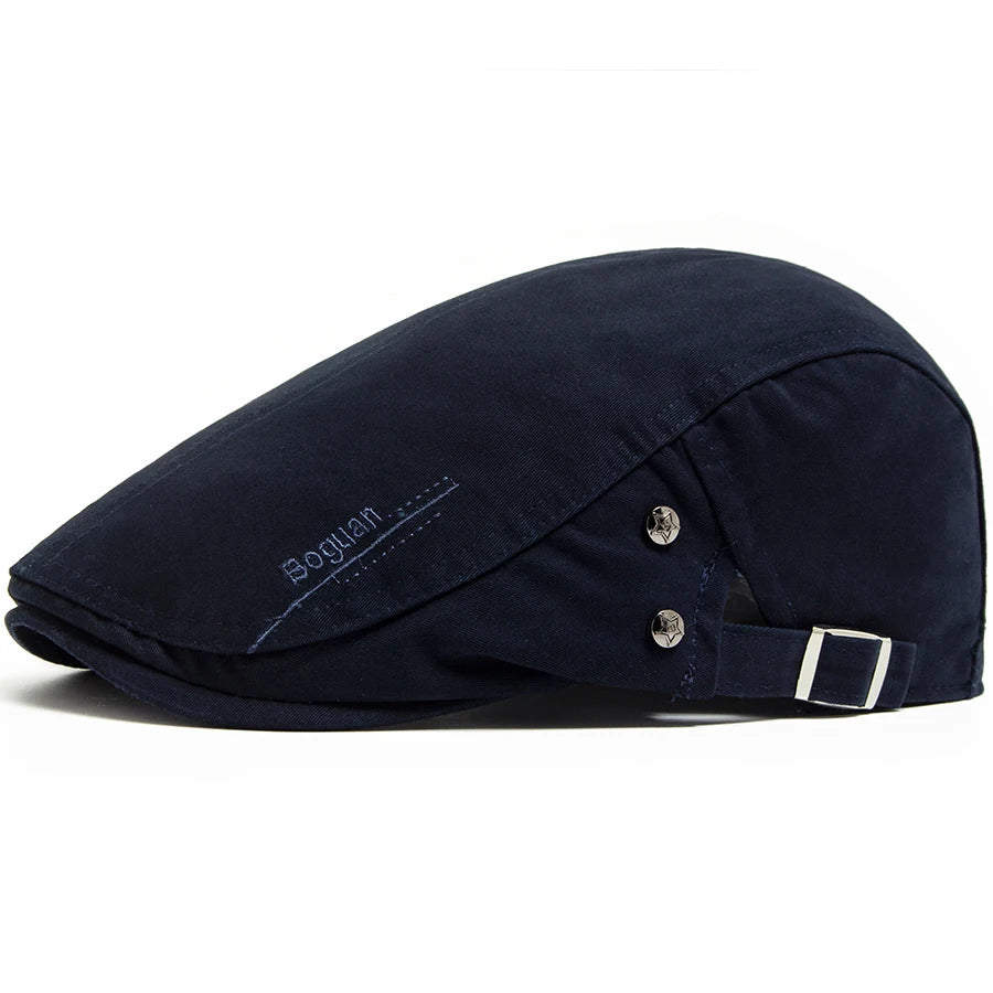 Fashion Men's Beret Button Embroidery Cotton Vintage Berets Outdoor