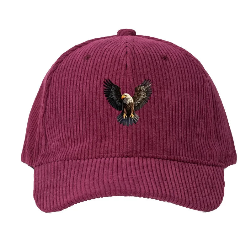 Corduroy Baseball Cap Men American Eagle Design Patriotic Wildlife Sun Hat
