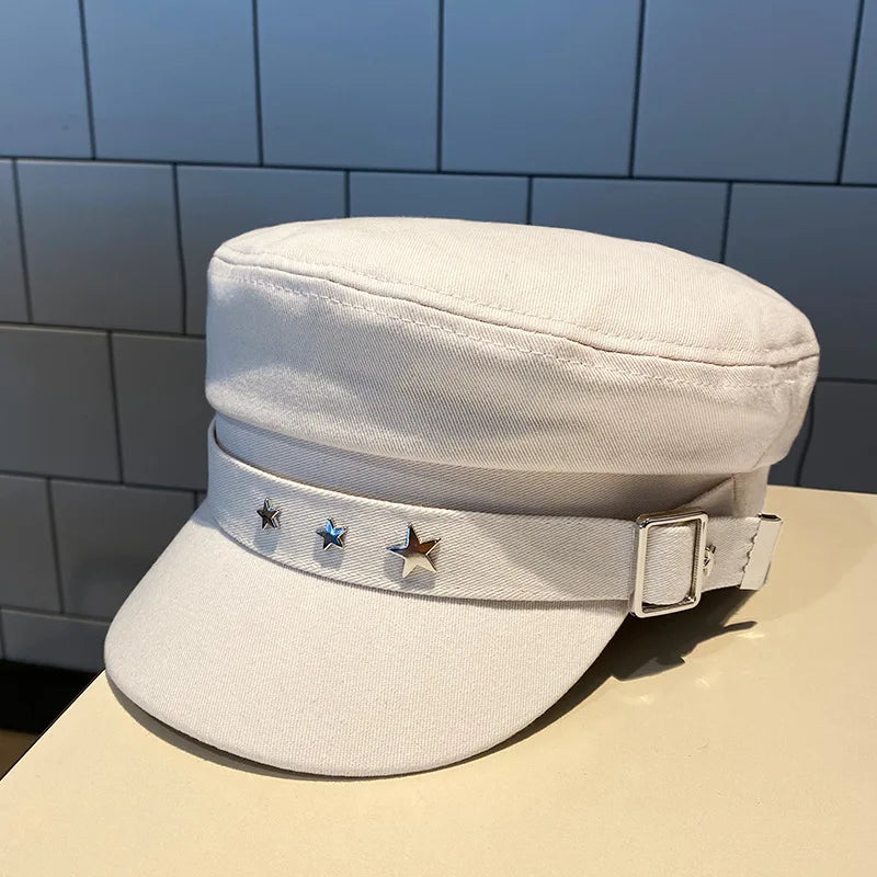 Women's Beret Black Star Hat Spring And Autumn Winter Hats