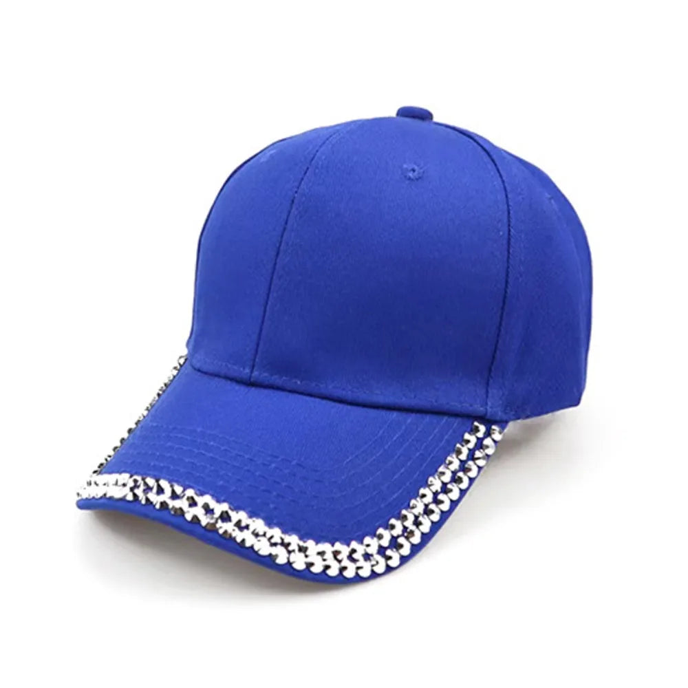 Elegant Rhinestone Baseball Cap Adjustable