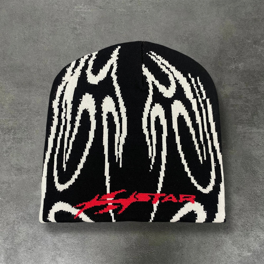 Casual Hip-Hop Street Style Striped Jacquard Pullover Hat