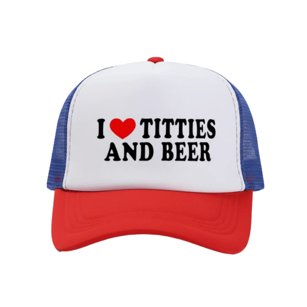 Letter Printing I Love Titties And Beer Hats