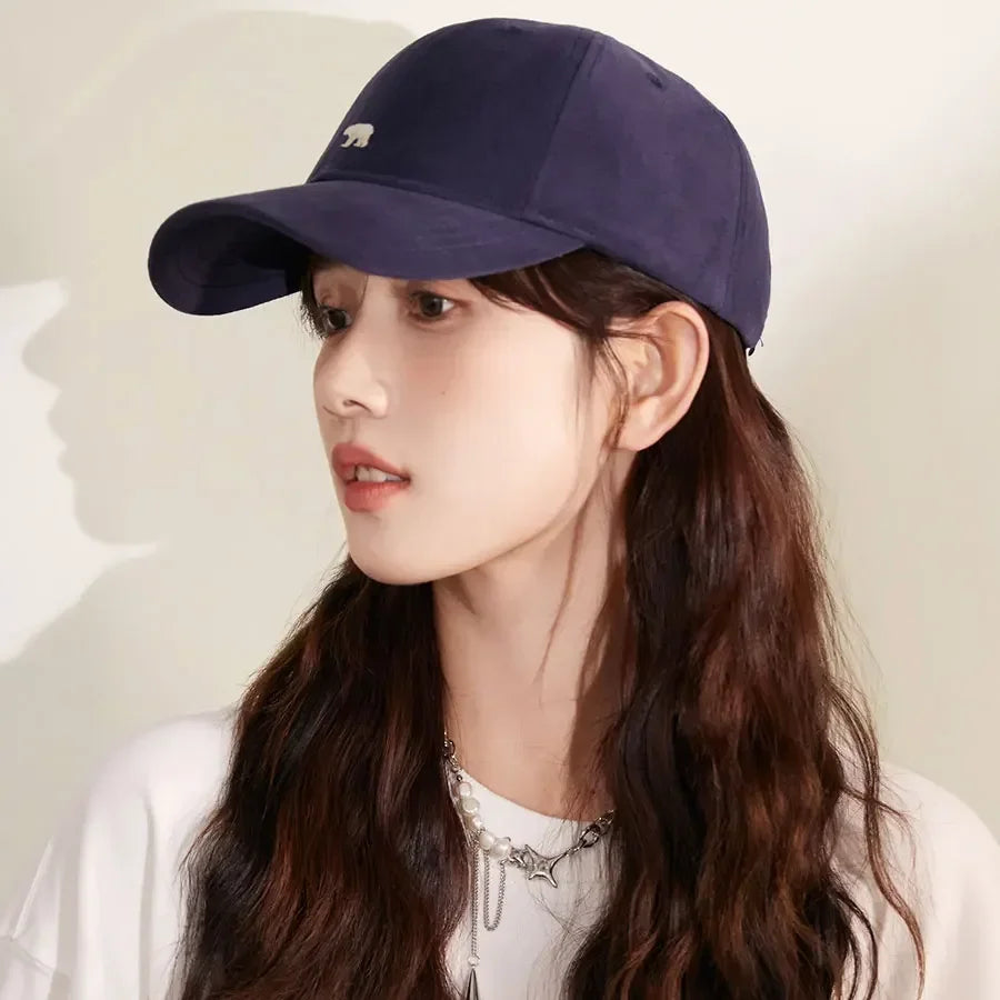 Big Head Baseball Cap Embroidery Polar Bear XL Size Sun Visor Cap