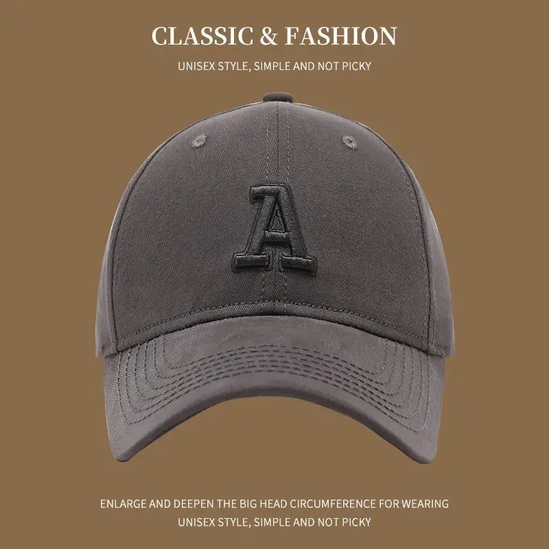 Classic A Letter Embroidery Baseball Cap for Women Men