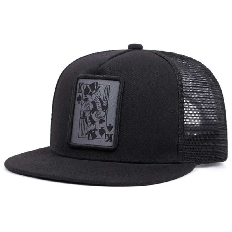 Snapback Hat Poker Character K Embroidered Flat Edge Hat Fashion Hip Hop Hat