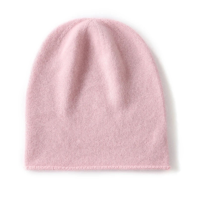 New Winter Cashmere Knitted Unisex Warm Hat High Quality Solid Leisure Sleeve Hat