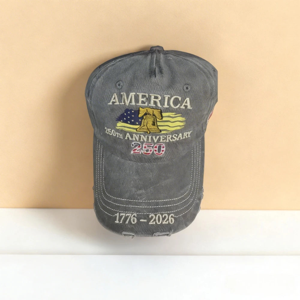 USA 250th Anniversary Letter Embroidered Baseball Cap