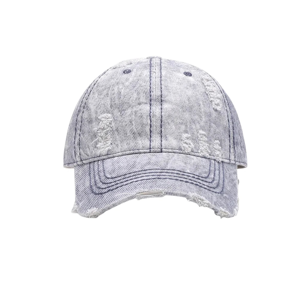 Women Face Slimming Washed Denim Baseball Cap