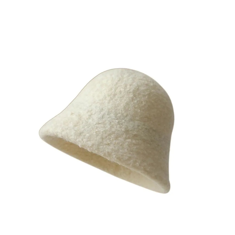 Casual Wool Bucket Hat Thickened Windproof Fisherman Hats