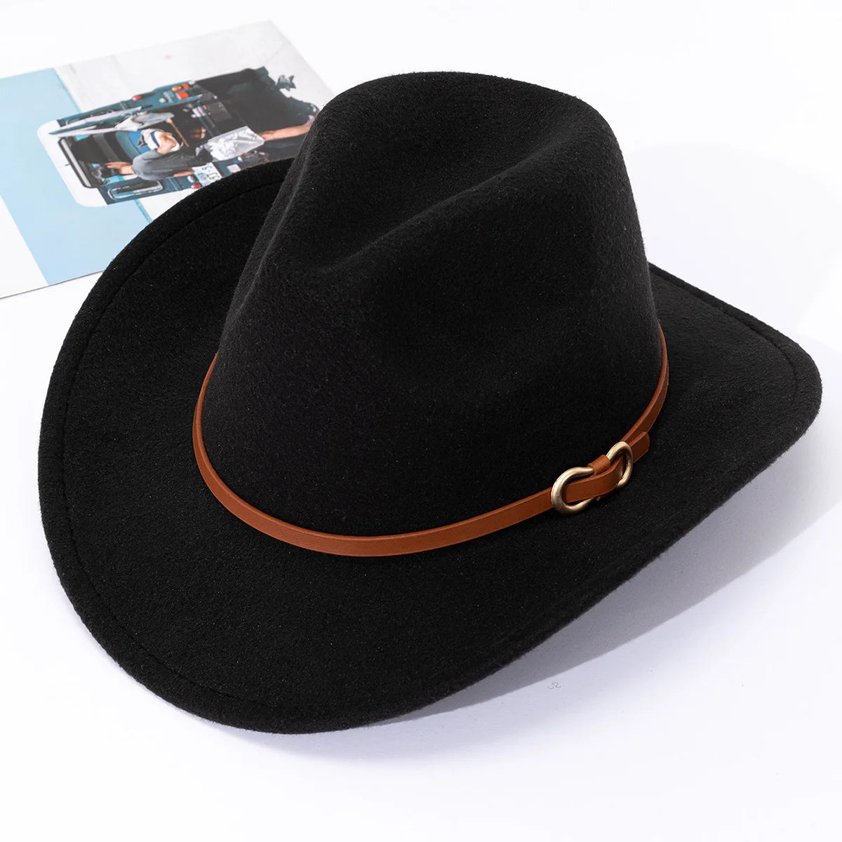 British Style Belt Soft Felt Hat For Men And Women Top Hat