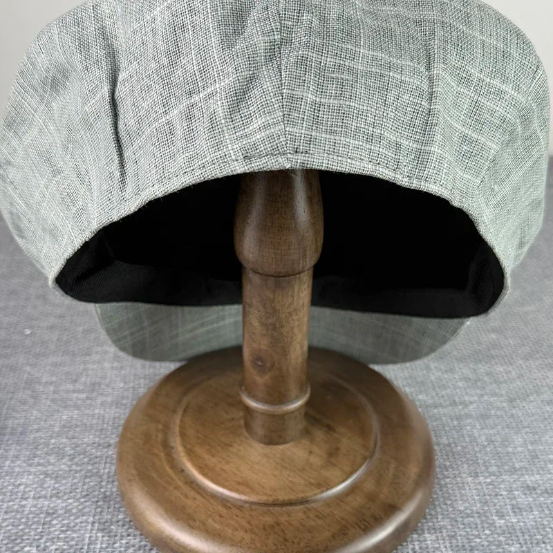 Summer Octagonal Caps Flax Breathable Gatsby Cap Fashion Beret British Hats For Women
