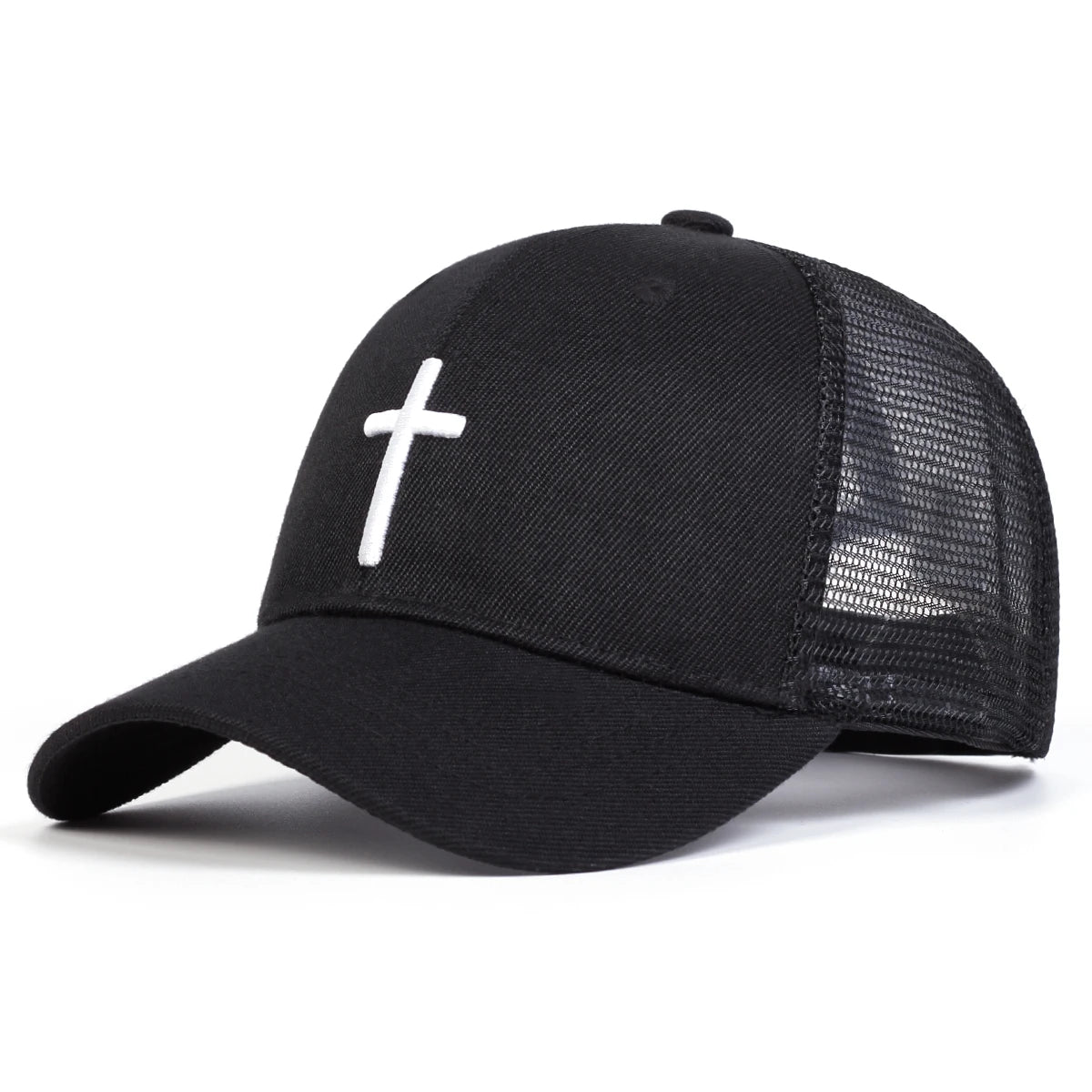 Unisex Cross Embroidery Baseball Net Caps Hip Hop Cap Spring Summer