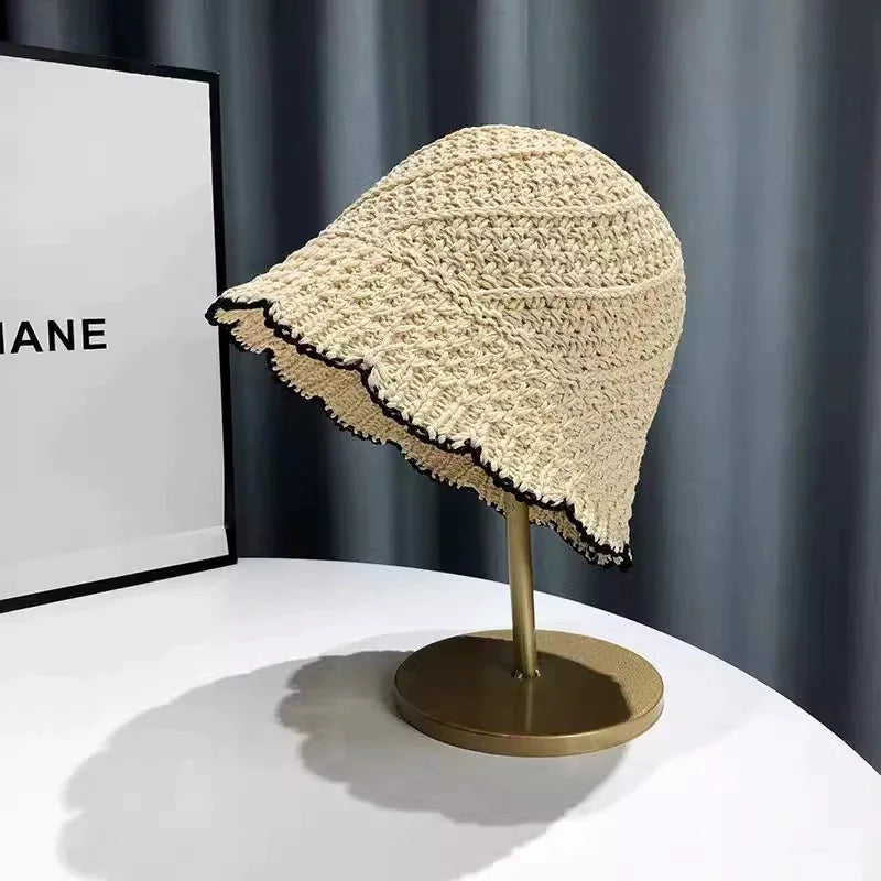 Women Summer Breathable Straw Hat Large Brim Adjustable
