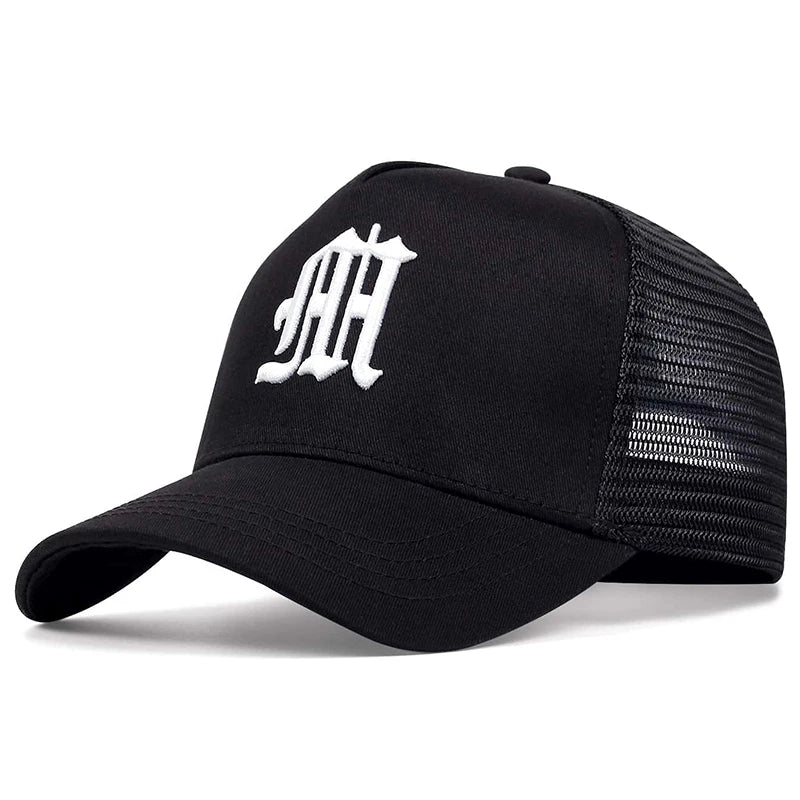 Unisex Gothic Letter Embroidery Baseball Net Caps