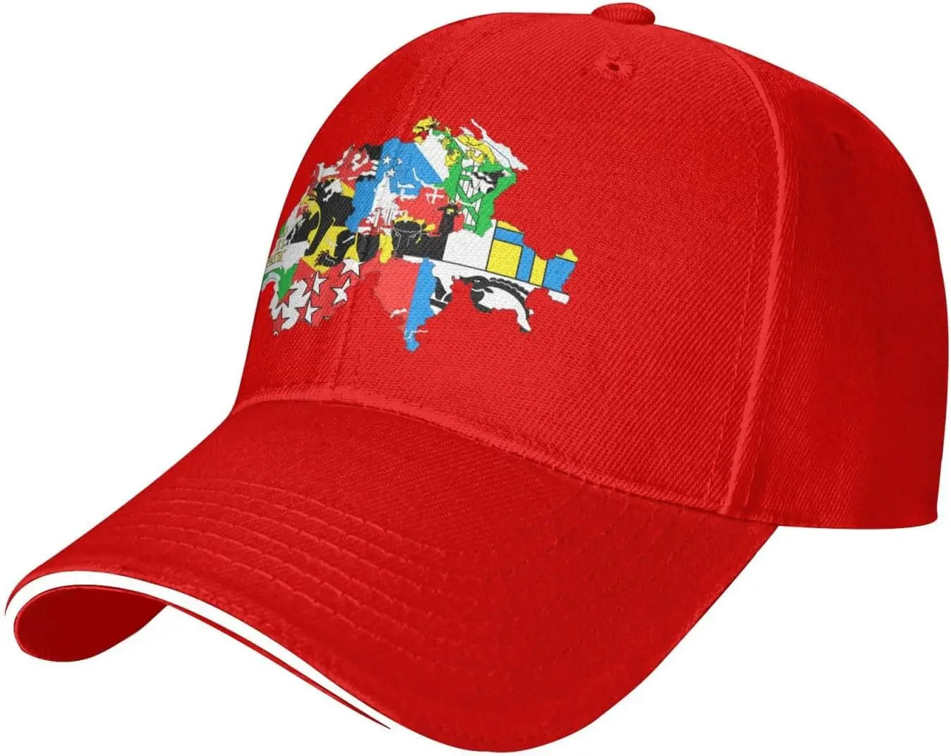 Switzerland Canton Map Flags Baseball Cap Polyester Casual