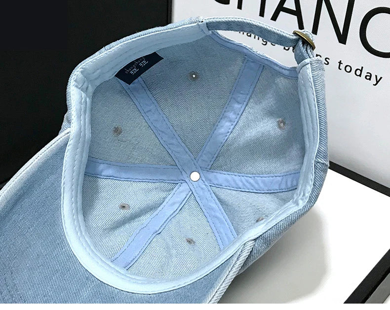Denim Baseball Caps Casual 100% Cotton Letter C Baseball Cap