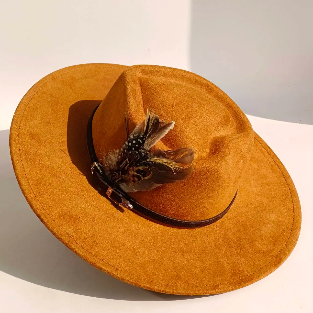 Unisex Vegan Suede Wide Brimmed Hat