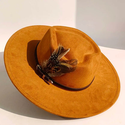 Unisex Vegan Suede Wide Brimmed Hat
