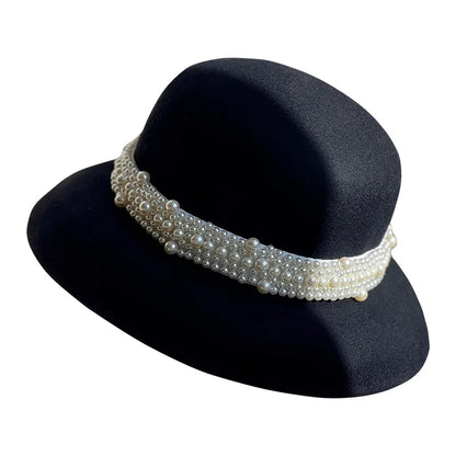 Woman Fisherman Hat Autumn Winter Pure Wool Pearl Wool Hat