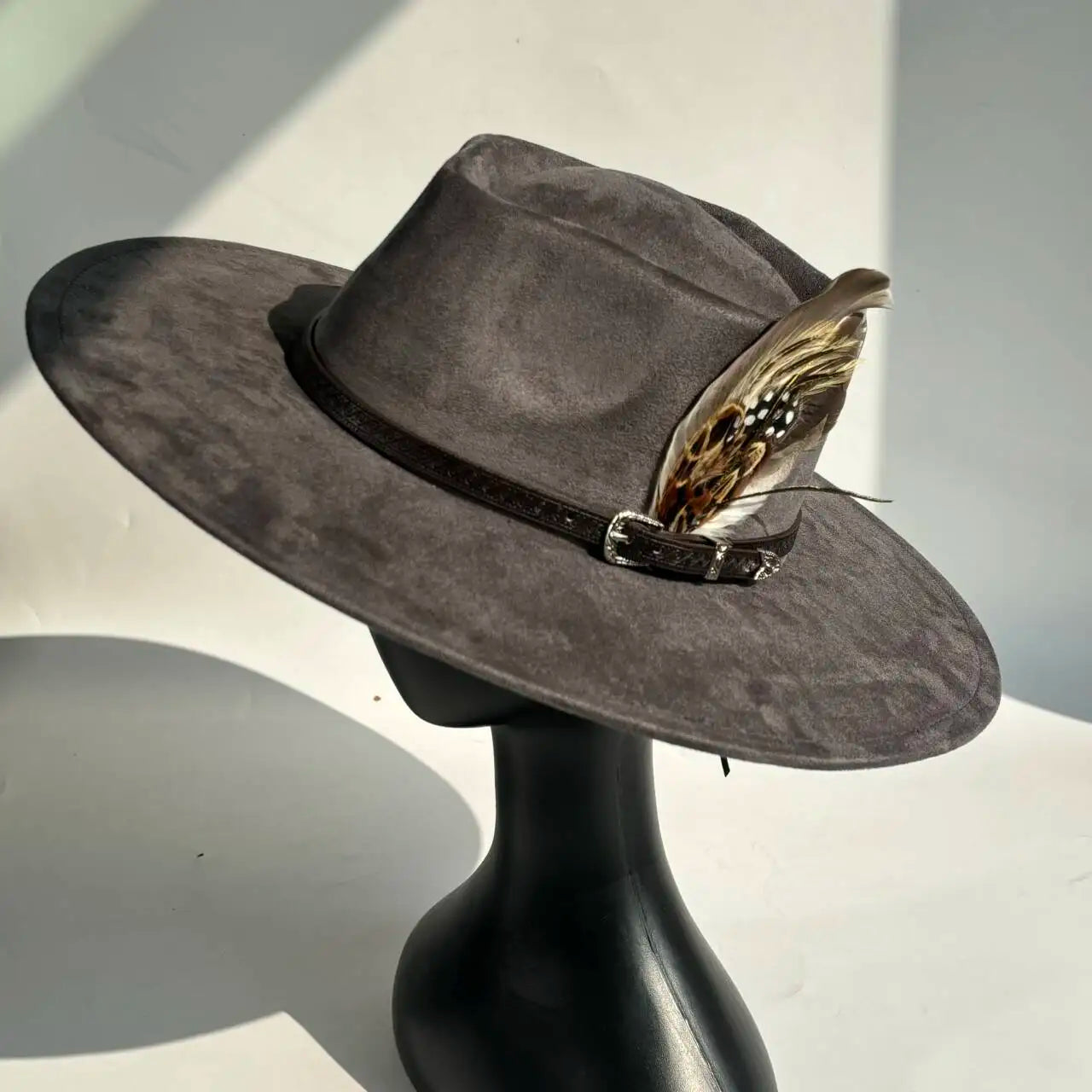 Unisex Vegan Suede Wide Brimmed Hat