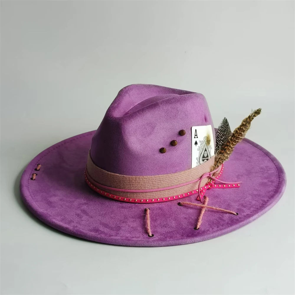 Handmade Fedora Hat Suede Men's And Women's Hat