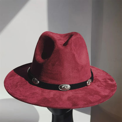 Simple Suede Fedora Hat For Men Fedoras With Handmade Band Panama Hat