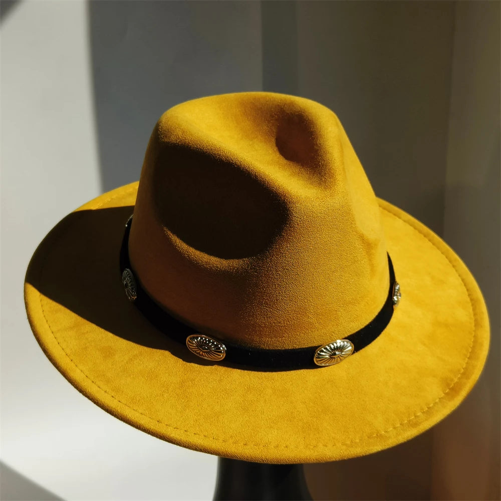 Simple Suede Fedora Hat For Men Fedoras With Handmade Band Panama Hat