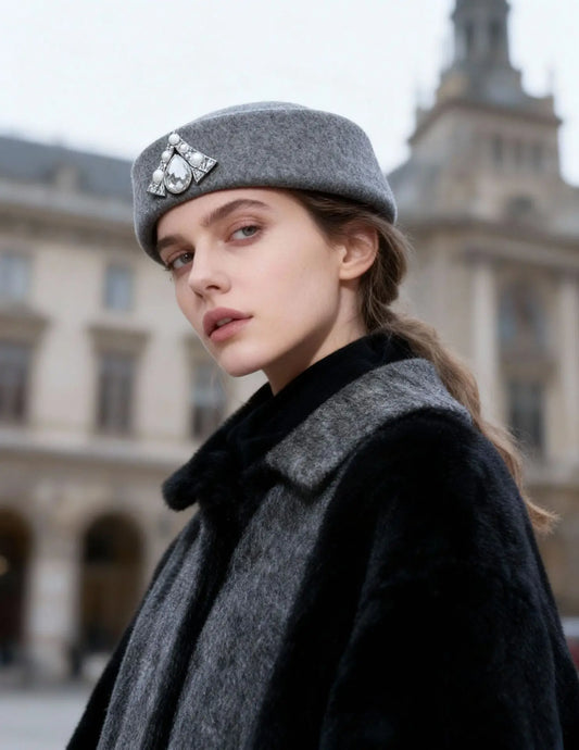 Women Cookie Hat British Fedora Flat Top Bowler Hat
